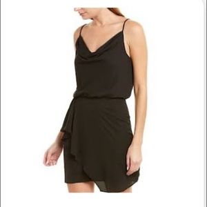 Krisa Drape Mini Dress in Black